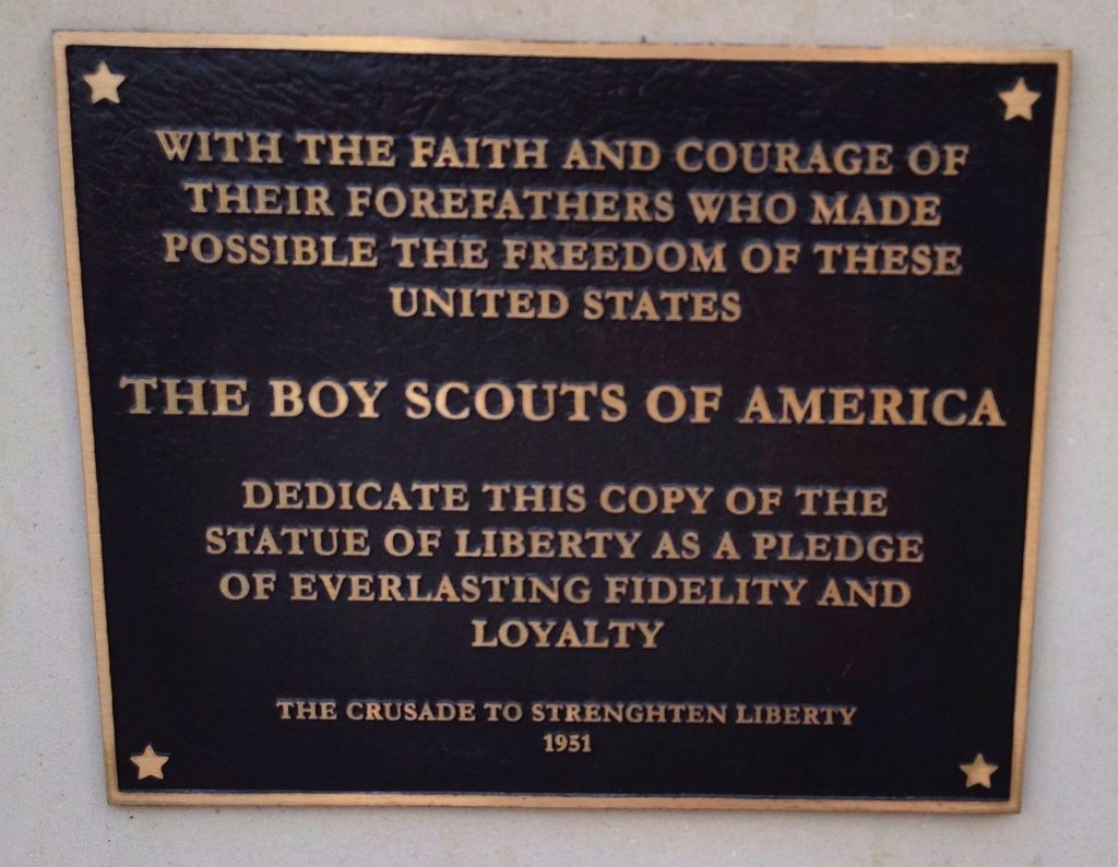 ATLANTA STATUE OF LIBERTY REPLICA MEMORIAL PLAQUE B