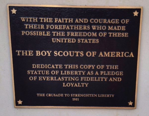 ATLANTA STATUE OF LIBERTY REPLICA MEMORIAL PLAQUE B