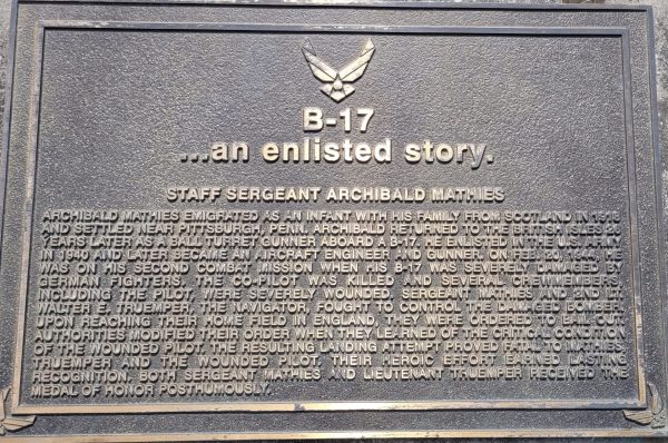 B-17…AN ENLISTED STORY MEDAL OF HONOR WAR MEMORIAL PLAQUE