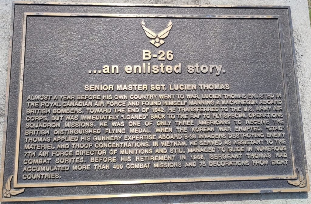 B-26…AN ENLISTED STORY WAR MEMORIAL PLAQUE