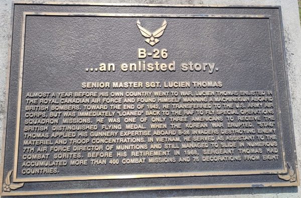 B-26…AN ENLISTED STORY WAR MEMORIAL PLAQUE