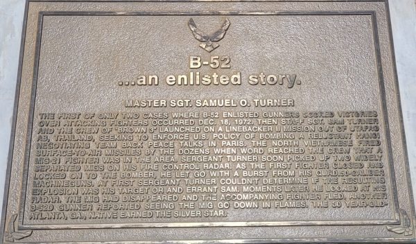B-52…AN ENLISTED STORY WAR MEMORIAL PLAQUE