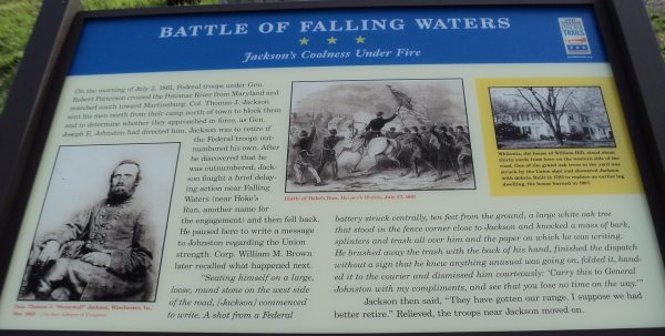 BATTLE OF FALLING WATERS JACKSON’S COOLNESS WAR MEMORIAL PANEL