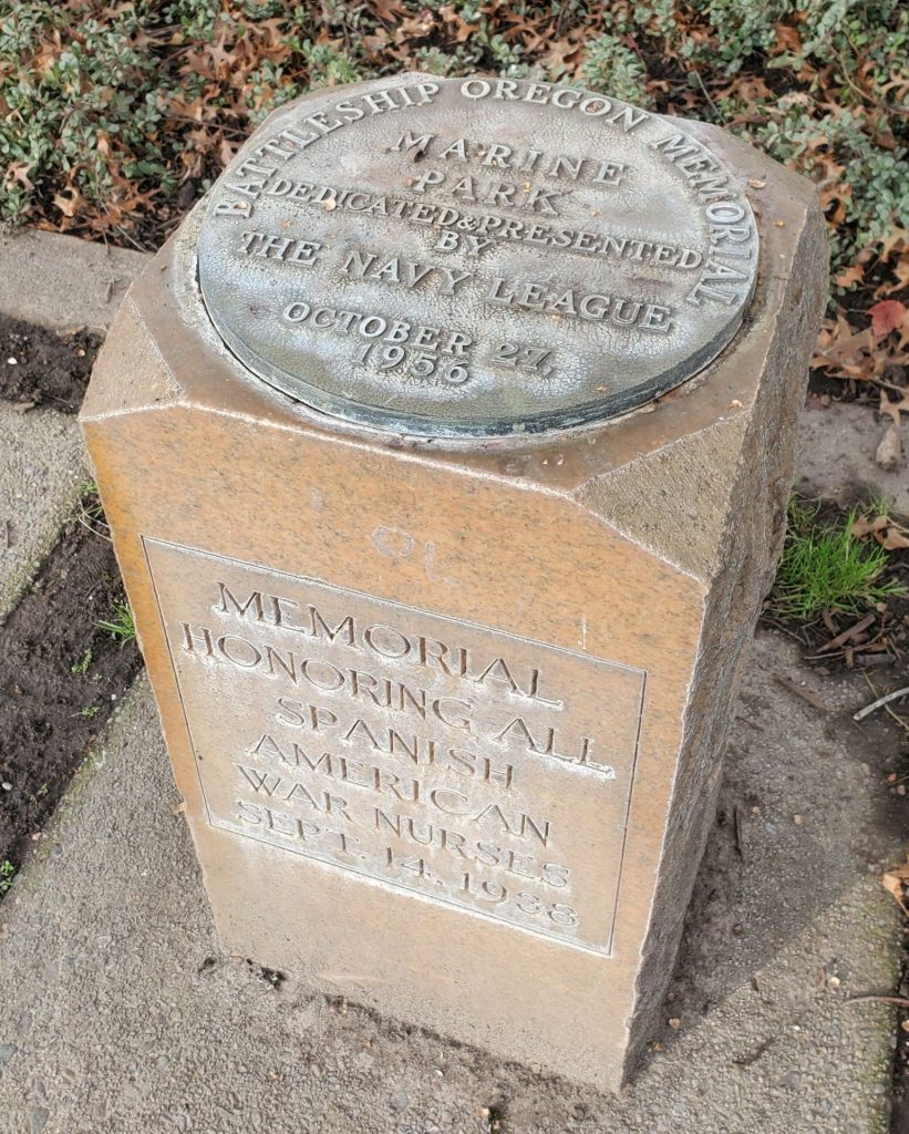 BATTLESHIP OREGON MEMORIAL MARINE PARK PLAQUE