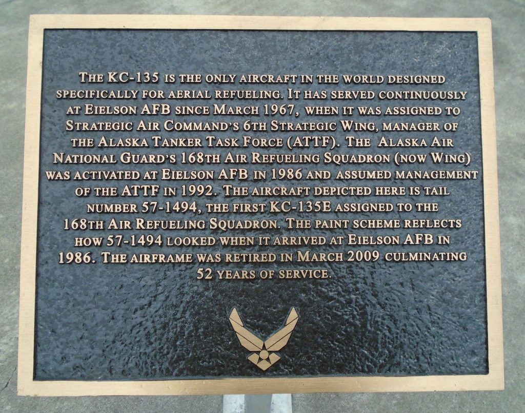 BOEING KC-135E “STRATOTANKER” MEMORIAL AIRCRAFT PLAQUE B