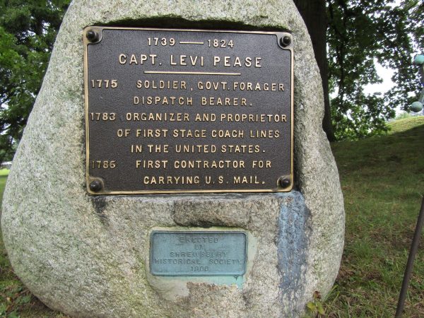 CAPT. LEVI PEASE REVOLUTIONARY WAR SOLDIER MEMORIAL PLAQUE