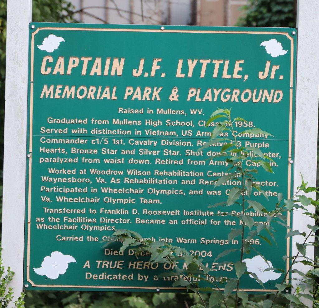 CAPTAIN J.F. LYTTLE, JR. MEMORIAL PARK & PLAYROUNG WAR MEMORIAL PLAQUE