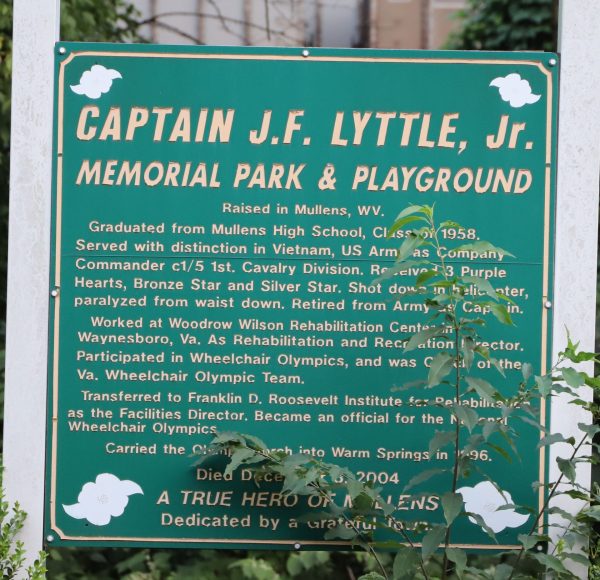 CAPTAIN J.F. LYTTLE, JR. MEMORIAL PARK & PLAYROUNG WAR MEMORIAL PLAQUE