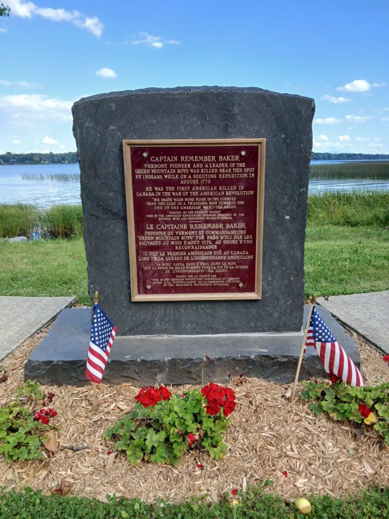 CAPTAIN REMEMBER BAKER REVOLUTIONARY WAR MEMORIAL