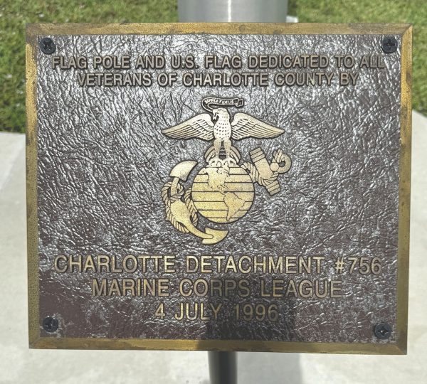CHARLOTTE COUNTY ALL VETERANS MEMORIAL FLAG POLE PLAQUE