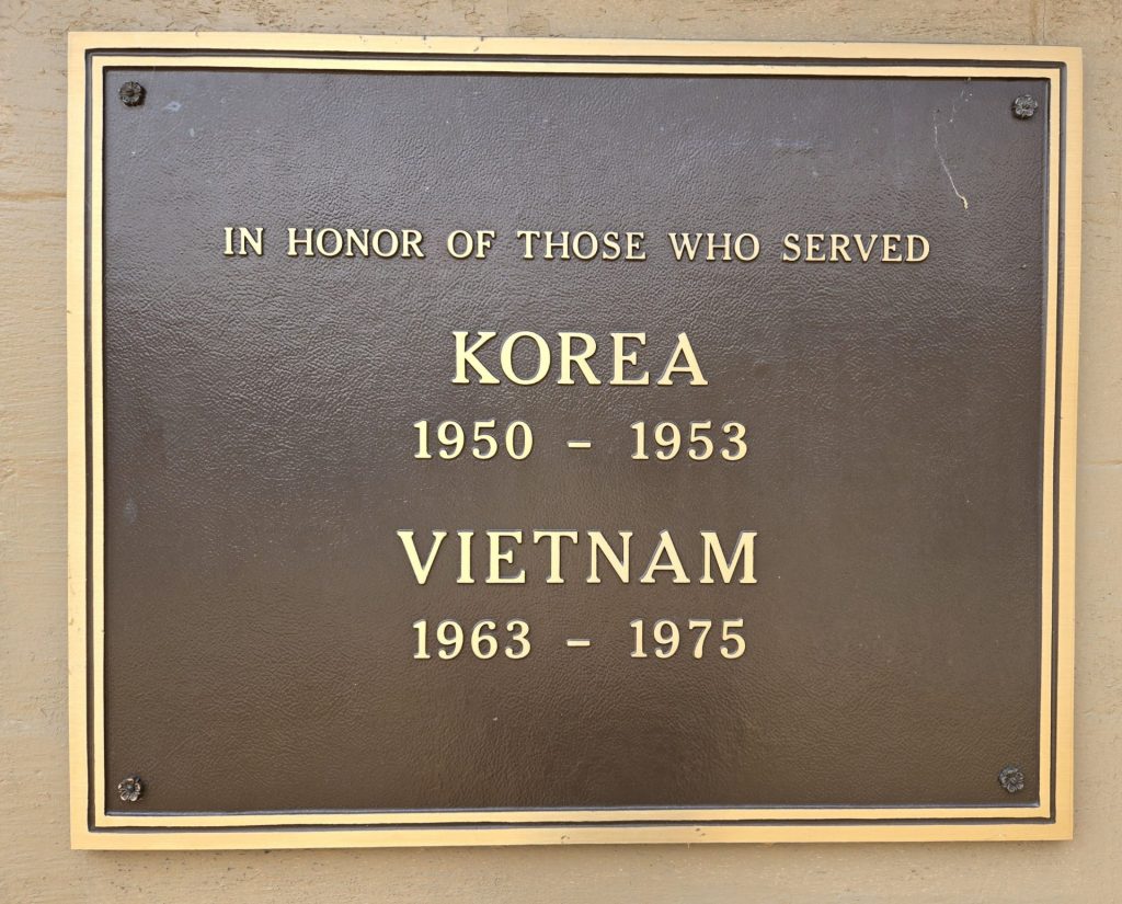 CITIZENS OF HERMINIE KOREA AND VIETNAM WAR MEMORIAL PLAQUE