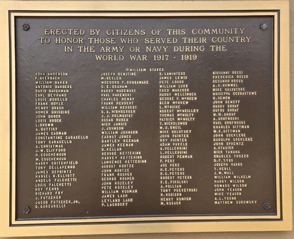 CITIZENS OF HERMINIE WORLD WAR HONOR ROLL MEMORIAL PLAQUE