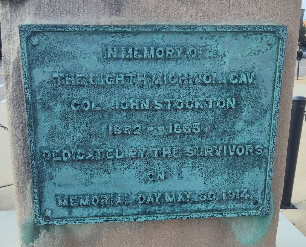 COL JOHN STOCKTON WAR MEMORIAL CANNON PLAQUE A