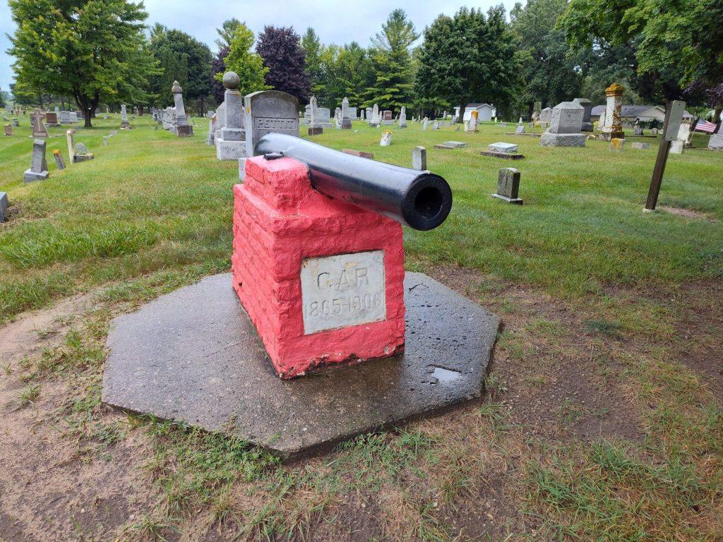 DENMARK TOWNSHIP CEMETERY G.A.R. MEMORIAL CANNON