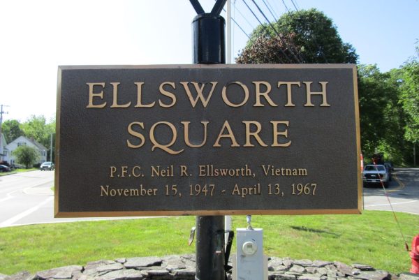 ELLSWORTH SQUARD WAR MEMORIAL STREET SIGN