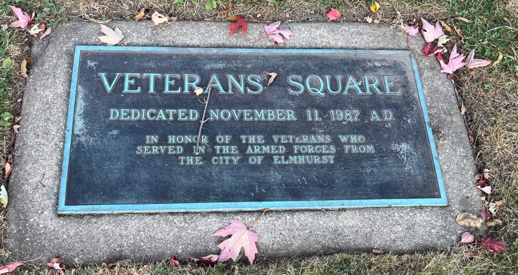 ELMHURST, IL VETERANS’ MEMORIAL PLAQUE D