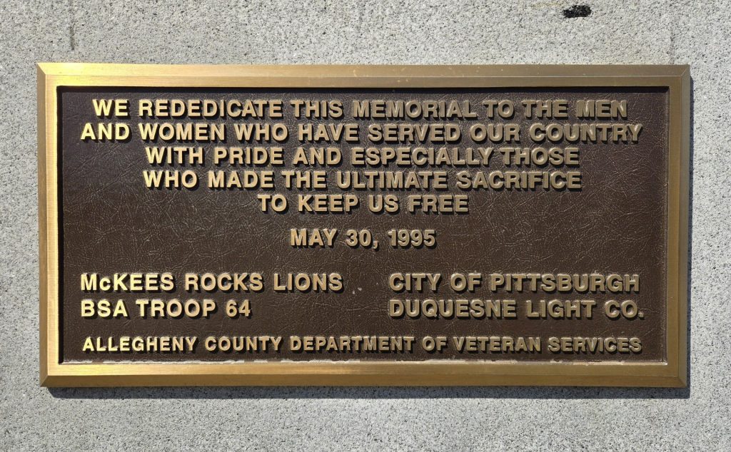 ESPLEN HONOR ROLL WAR MEMORIAL PLAQUE