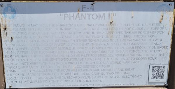 F-4 “PHANTOM II” MEMORIAL AIRCRAFT PLAQUE