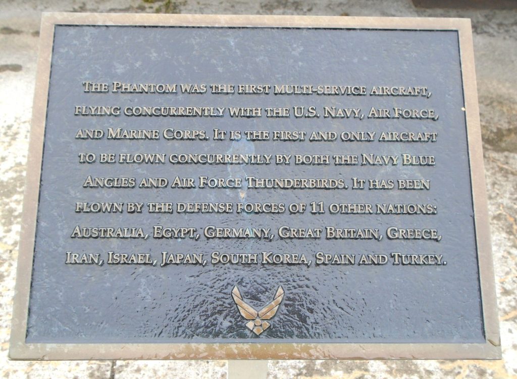 F-4C “PHANTOM” II MEMORIAL AIRCRAFT PLAQUE B