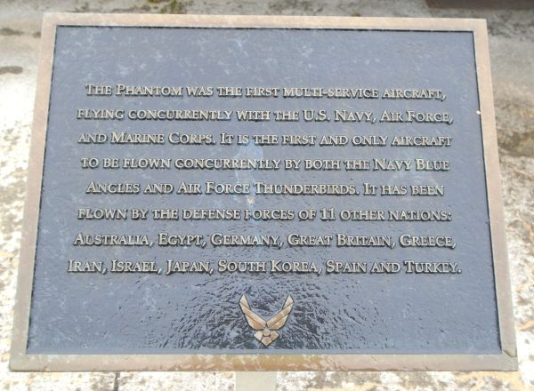 F-4C “PHANTOM” II MEMORIAL AIRCRAFT PLAQUE B