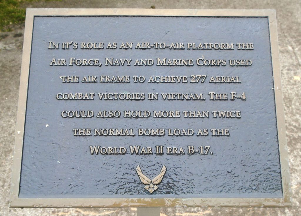 F-4C “PHANTOM” II MEMORIAL AIRCRAFT PLAQUE C
