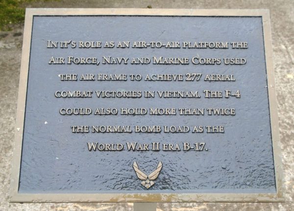 F-4C “PHANTOM” II MEMORIAL AIRCRAFT PLAQUE C