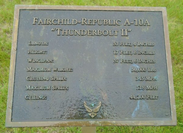 FAIRCHILD-REPUBLIC A-10A “THUNDERBOLT II” MEMORIAL AIRCRAFT A