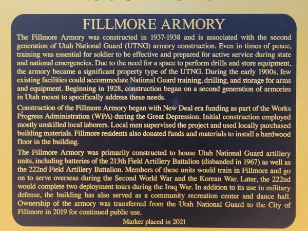 FILLMORE ARMORY WAR MEMORIAL PLAQUE