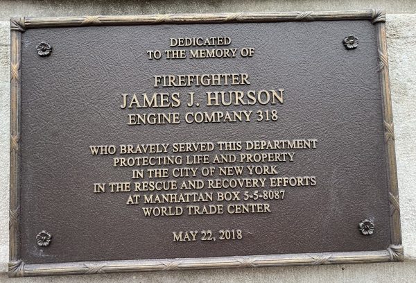 FIREFIGHTER JAMES J. HURSON MEMORIAL PLAQUE