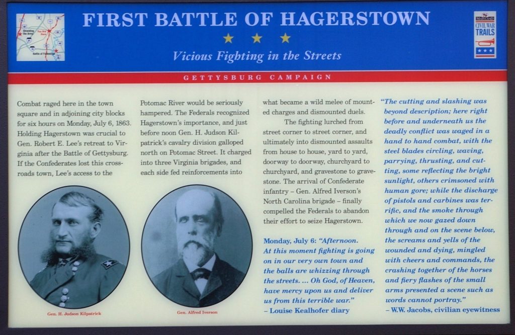 FIRST BATTLE OF HAGERSTOWN WAR MEMORIAL PANEL