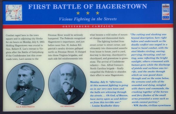 FIRST BATTLE OF HAGERSTOWN WAR MEMORIAL PANEL