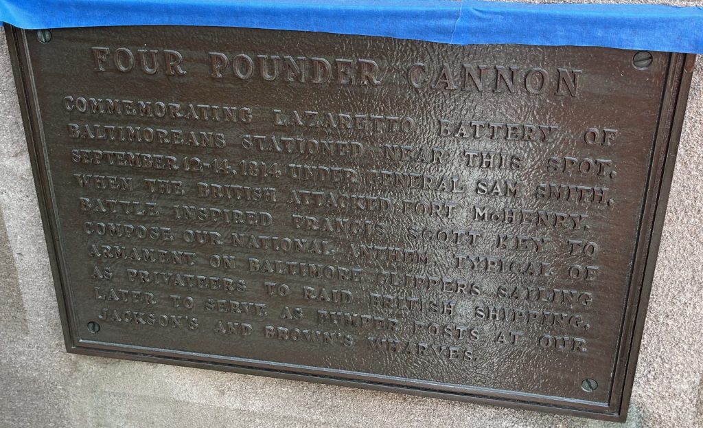 FOUR POUNDER CANNON WAR MEMORIAL PLAQUE