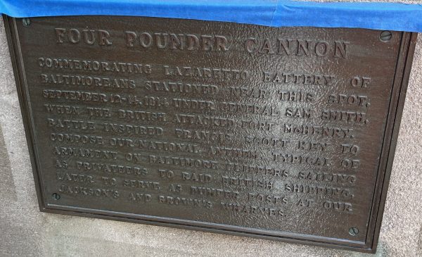 FOUR POUNDER CANNON WAR MEMORIAL PLAQUE