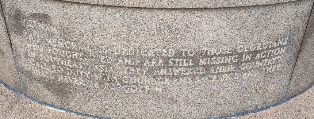 GEORGIANS VIETNAM VETERANS MEMORIAL DEDICATION STONE