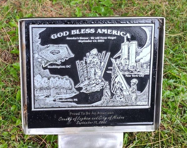 GOD BLESS AMERICA SEPTEMBER 11, 2001 MEMORIAL TREE PLAQUE