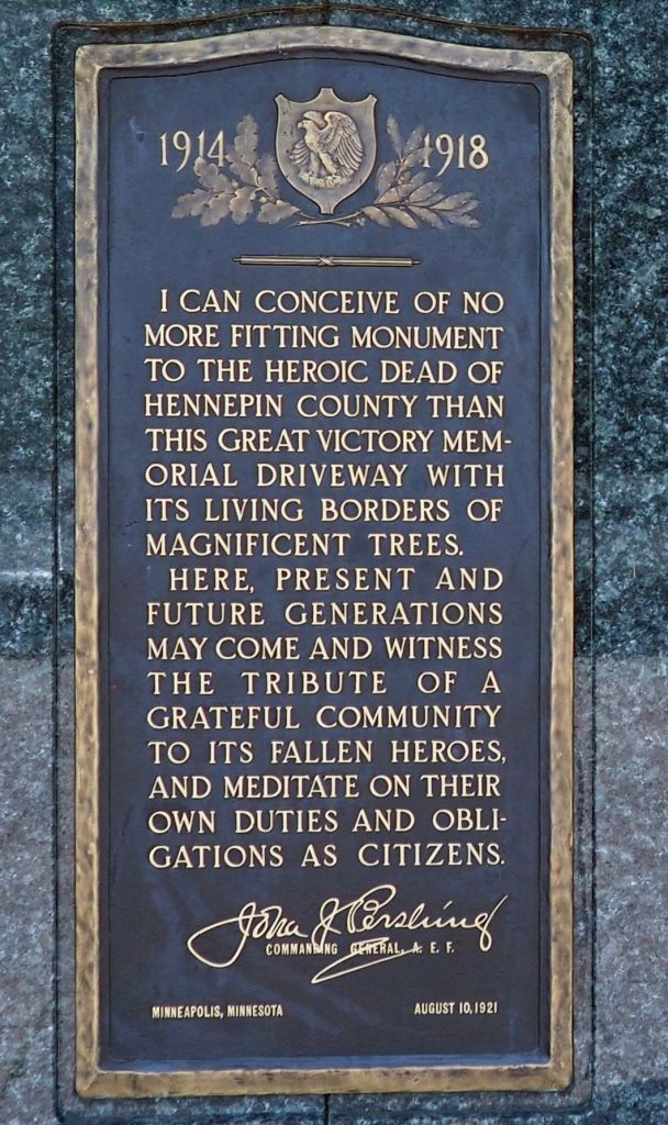 HENNEPIN COUNTY VICTORY MEMORIAL DRIVE PLAQUE C