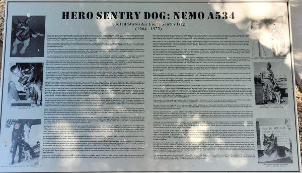 HERO SENTRY DOG: NEMO A534 WAR MEMORIAL PLAQUE A