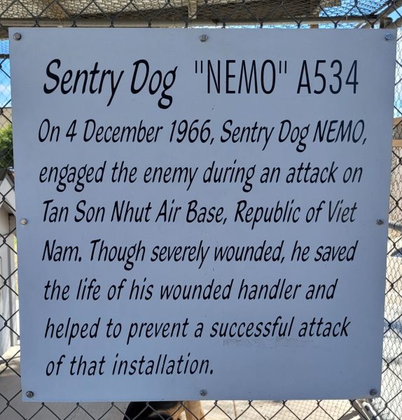 HERO SENTRY DOG: NEMO A534 WAR MEMORIAL PLAQUE B