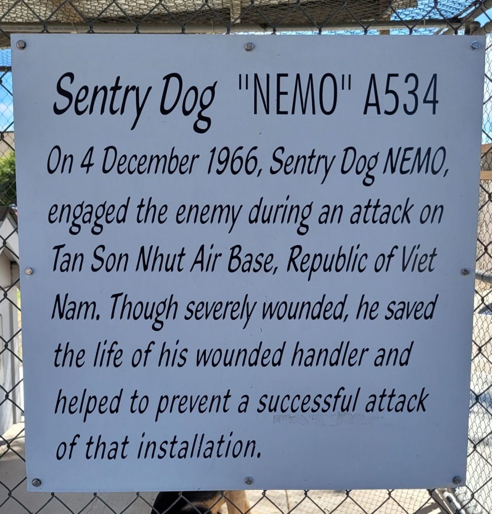 HERO SENTRY DOG: NEMO A534 WAR MEMORIAL PLAQUE B