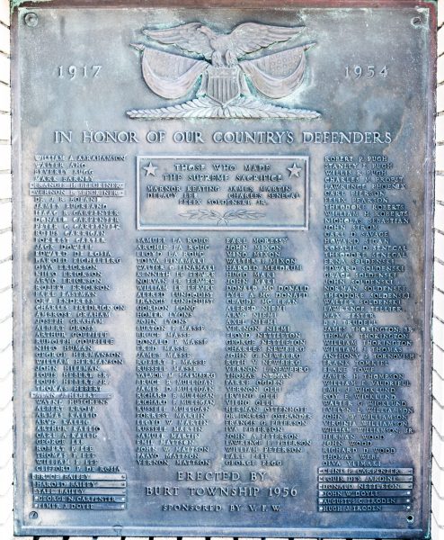 IN HONOR OF OUR COUNTRY’S DEFENDERS WAR MEMORIAL PLAQUE A