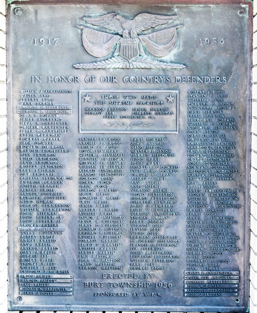 IN HONOR OF OUR COUNTRY’S DEFENDERS WAR MEMORIAL PLAQUE A