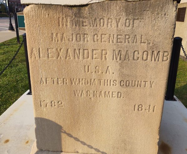 IN MEMORY OF MAJOR GENERAL ALEXANDER MACOMB WAR MEMORIAL