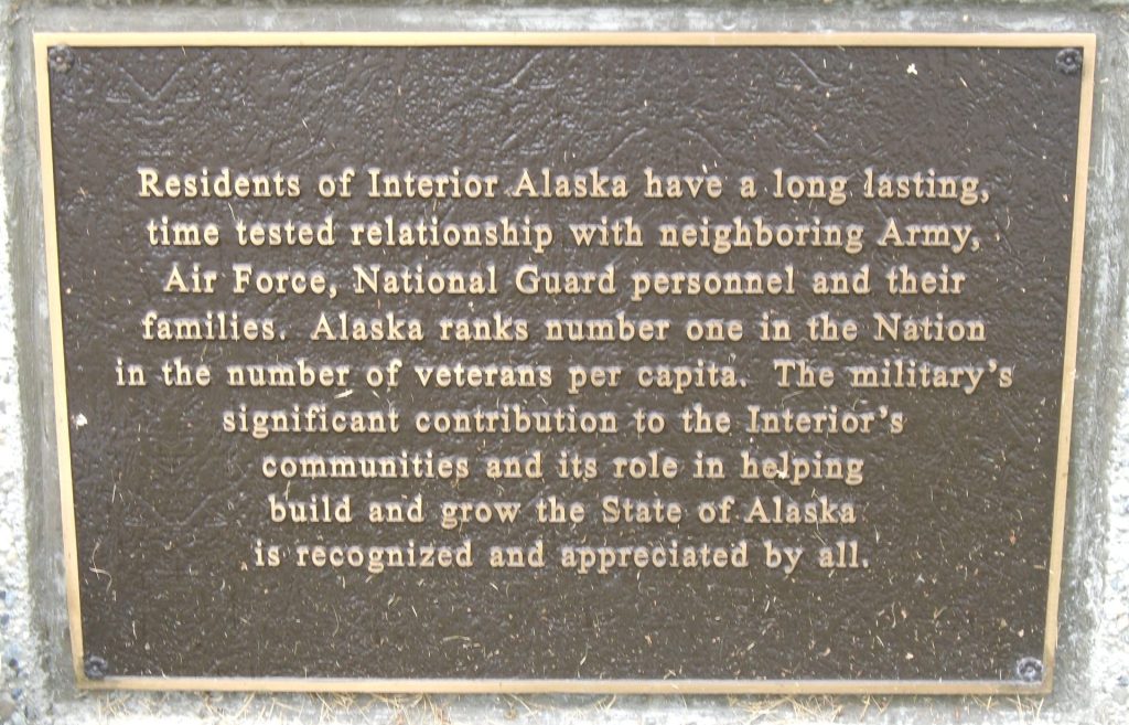 INTERIOR ALASKA VETERANS MEMORIAL PLAQUE B