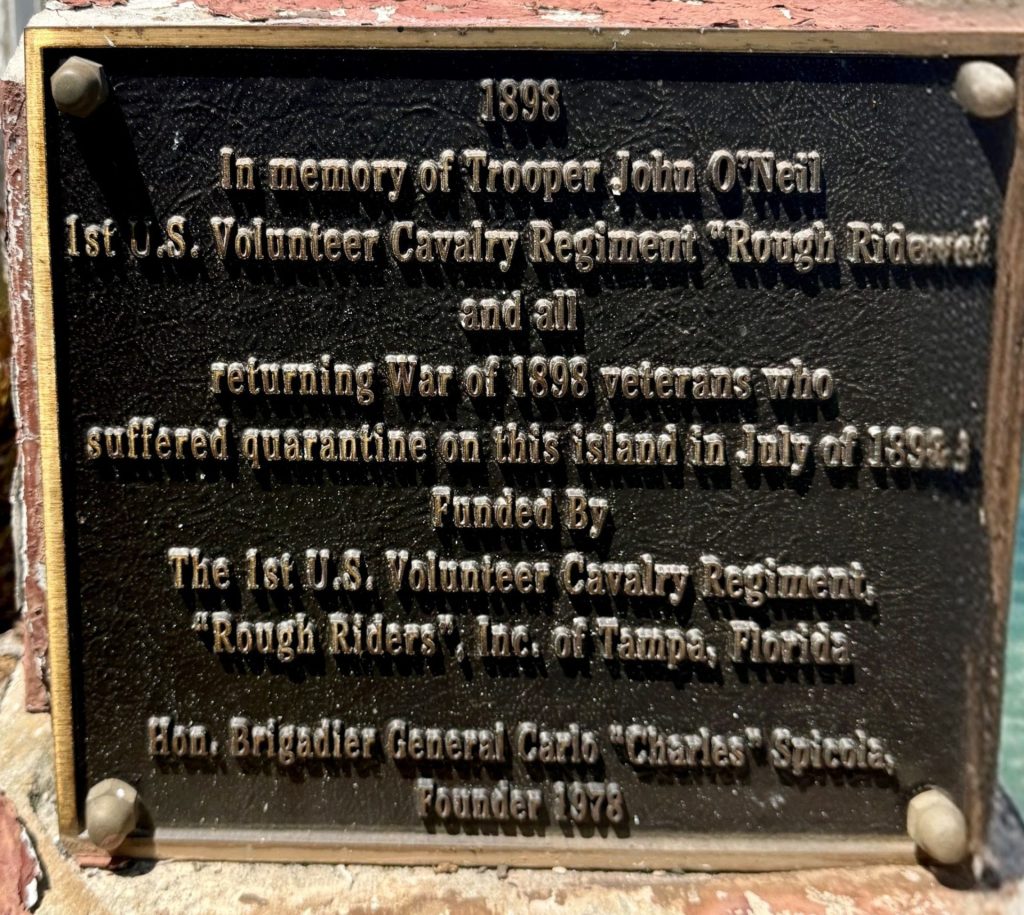 JOHN O’NEAL “ROUGH RIDERS” WAR MEMORIAL PLAQUE