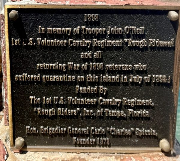 JOHN O’NEAL “ROUGH RIDERS” WAR MEMORIAL PLAQUE