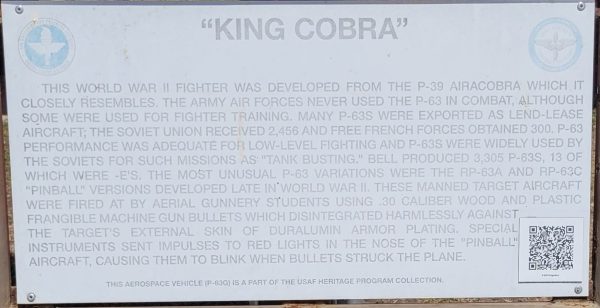 “KING COBRA” P63G MEMORIAL AIRCRAFT PLAQUE