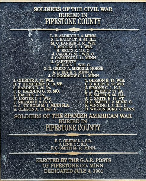 L.H. MOORE SOLDIER MEMORIAL MONUMENT PLAQUE B