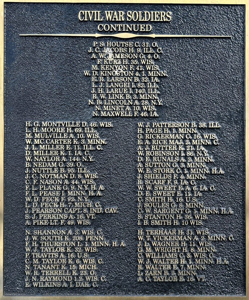 L.H. MOORE SOLDIER MEMORIAL MONUMENT PLAQUE D