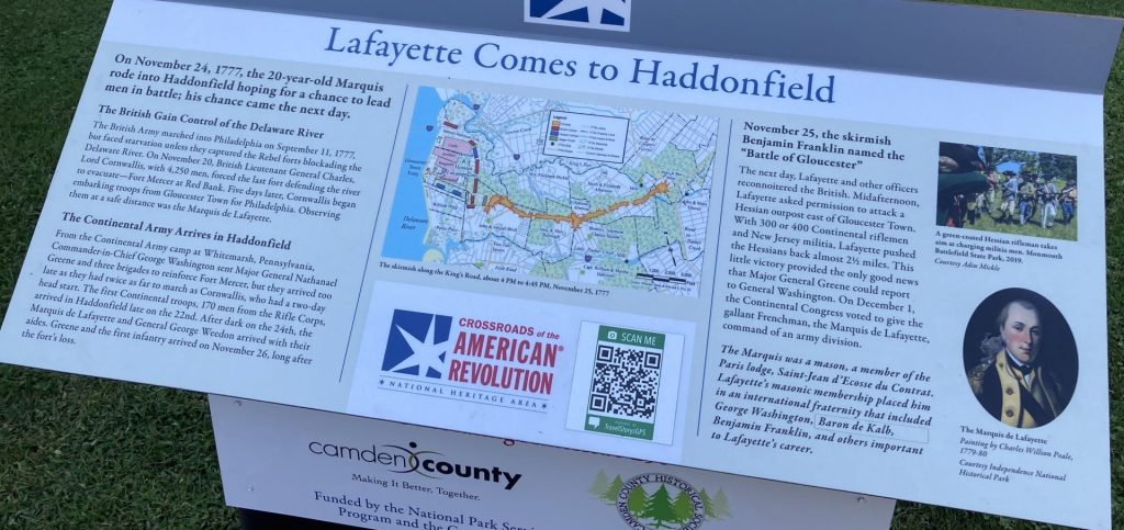 LAFAYETTE COMES TO HADDONFIELD WAR MEMORIAL PANEL