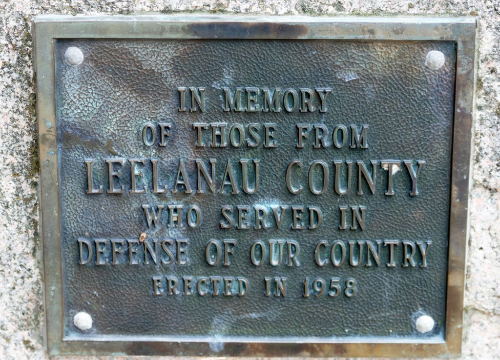 LEELANAU COUNTY WAR VETERANS MEMORIAL PLAQUE